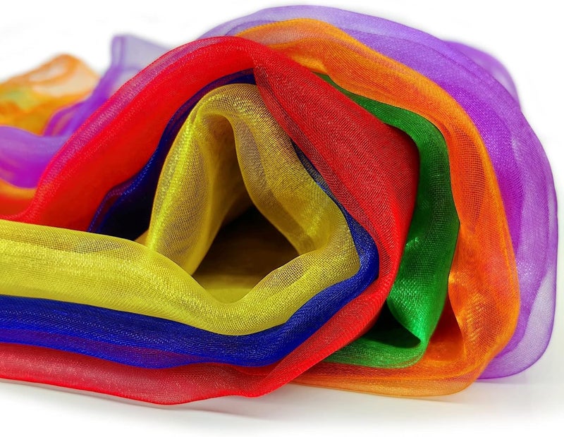 AIVIAI Juggling Scarves for Kids Play 24 Pcs Dance Music Scarfs Colorful Silk Actives Scarves Rhythm Band Scarves for Toddlers Children Movement(6 Colors) - Image 5
